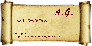 Abel Gréta névjegykártya